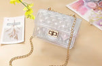 Mini Jelly Purse and Handbag with Pearls Top Handle Faux Quilted cute small coin pouch Party purse - Sabreeonline