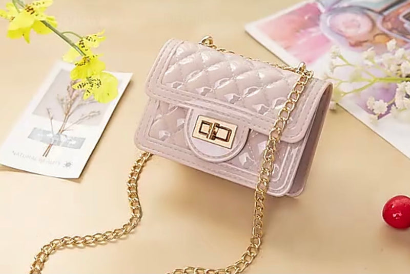 Mini Jelly Purse and Handbag with Pearls Top Handle Faux Quilted cute small coin pouch Party purse - Sabreeonline