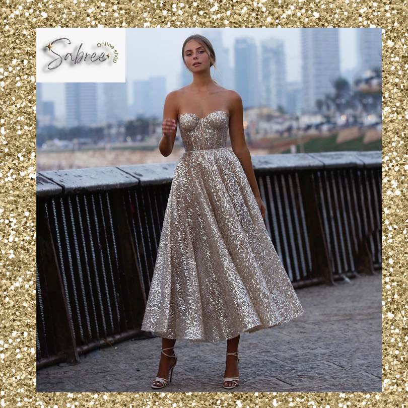 Glitter Sequin Lace Sleeveless - Sabreeonline