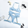 Fashion Temperament Mesh Patchwork Shorts Set Bra - Sabreeonline