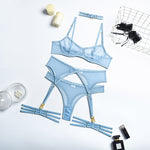 Fashion Temperament Mesh Patchwork Shorts Set Bra - Sabreeonline