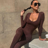 Low-Neck and High-Waist Sports Jumpsuit - Sabreeonline