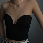 Niche V-neck Slim-Fit Sexy Figure Flattering Vest Top - Sabreeonline