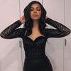 See-through Jumpsuit Flocking T-shirt Pullover - Sabreeonline