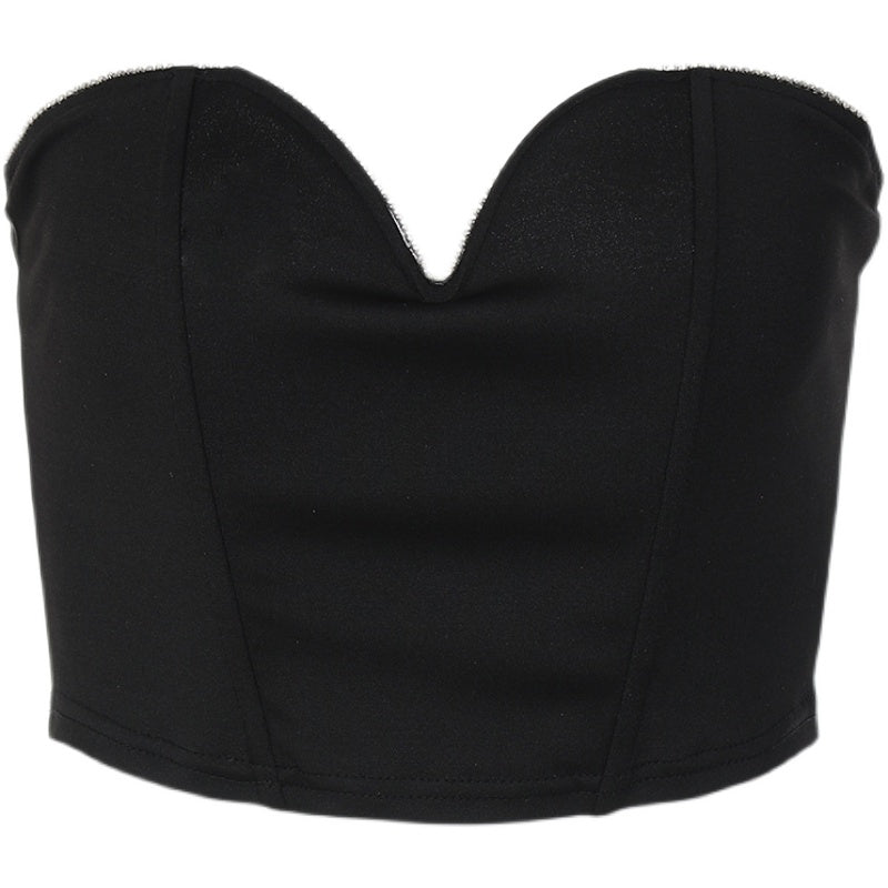 Niche V-neck Slim-Fit Sexy Figure Flattering Vest Top - Sabreeonline