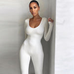 Low-Neck and High-Waist Sports Jumpsuit - Sabreeonline