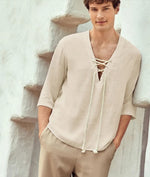 V-neck Long-Sleeved Casual Top - Sabreeonline