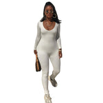 Low-Neck and High-Waist Sports Jumpsuit - Sabreeonline