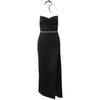 Instahot Slim-Waist Halter Dress with Chain - Sabreeonline