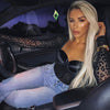 See-through Jumpsuit Flocking T-shirt Pullover - Sabreeonline