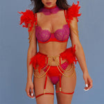 Sexy Lace Transparent Sets 5-Piece Erotic Intimate - Sabreeonline