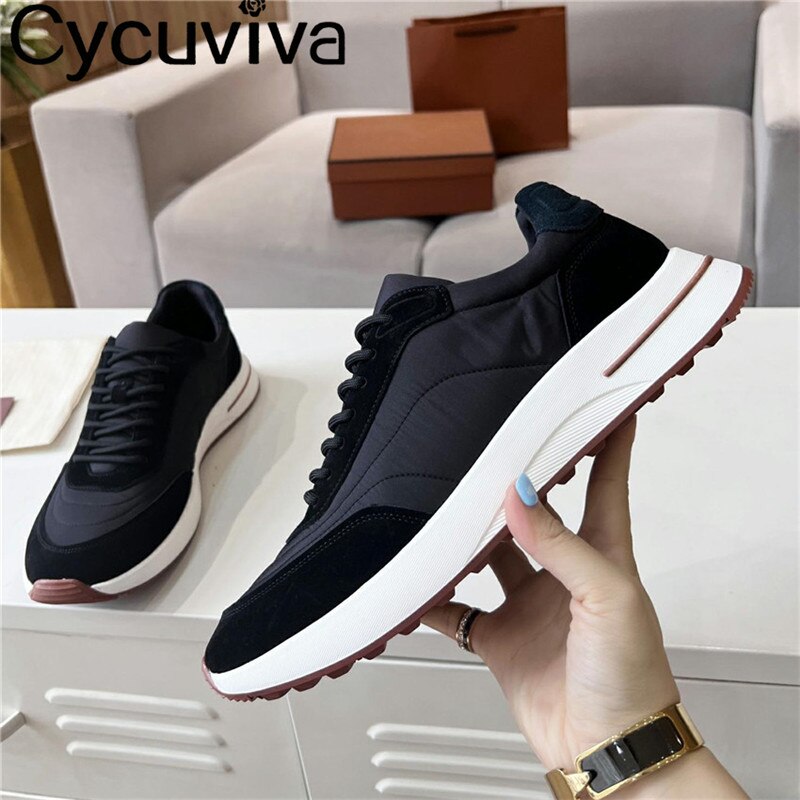 Men Running Shoes Lace Up Flat Tennis Shoes Male Mesh Breathable Patchwork Casual Walk Shoes for Men Comfortable Sneakers Men - Sabreeonline