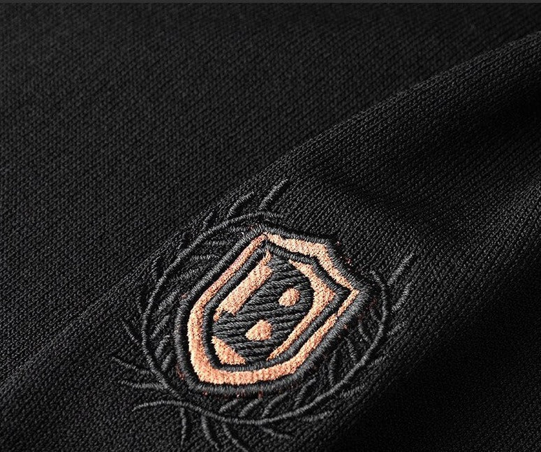 New Simple Ellegant Embroidery Round Neck Ice Silk T-shirt - Sabreeonline