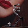 Crystal Ankle Wrap Strap Sandals Round Toe Shoes - Sabreeonline