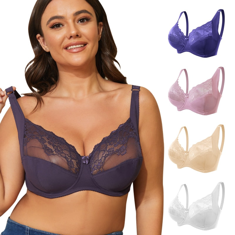 Flarixa G Cup 95-110G Bra for Women Plus Size Lingerie Sexy Lace Underwear Push Up Brassiere - Sabreeonline