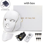 Led Facial Light Mask with Neck Tighten Anti Acne Wrinkle - Sabreeonline