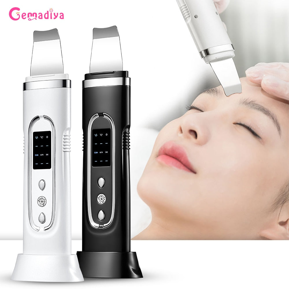 Ultrasonic Skin Scrubber Electric Facial Cleansing Pore Deep Cleaner Acne Blackhead Remover Peeling Shovel Device Beauty Machine - Sabreeonline