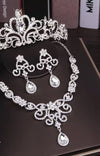 Crystal Butterfly Bridal Jewelry Sets Necklace Earring Tiara Set Wedding Hair Ornaments - Sabreeonline