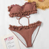 Ruffle Bandeau Bikini Push Up Swimsuit Women Sexy Bikini Sets 2023 Two Piece Brazilian Bathing Suit Bandeau Beach Wear Swimwear