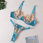 Satin Patchwork Delicate Seamless Underwear Set - Sabreeonline