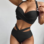 Beachwear High Waist Split Bathing Suit - Sabreeonline