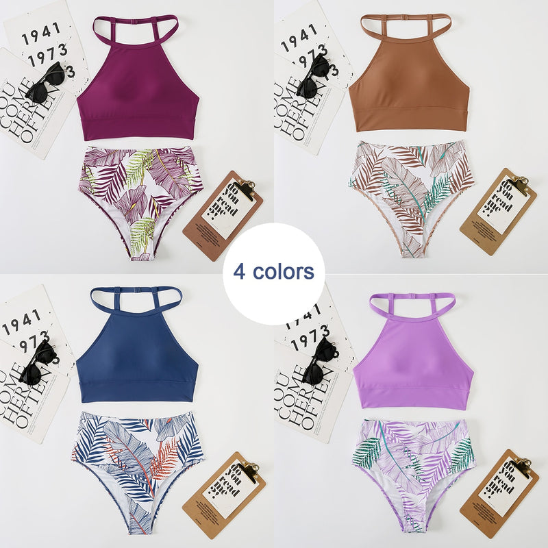 High Waist Bikinis 2023 Mujer Swimwear Women Swimsuit Crop Top Bikini Set Swimming For Bathing Suit Woman Maillot De Bain Femme