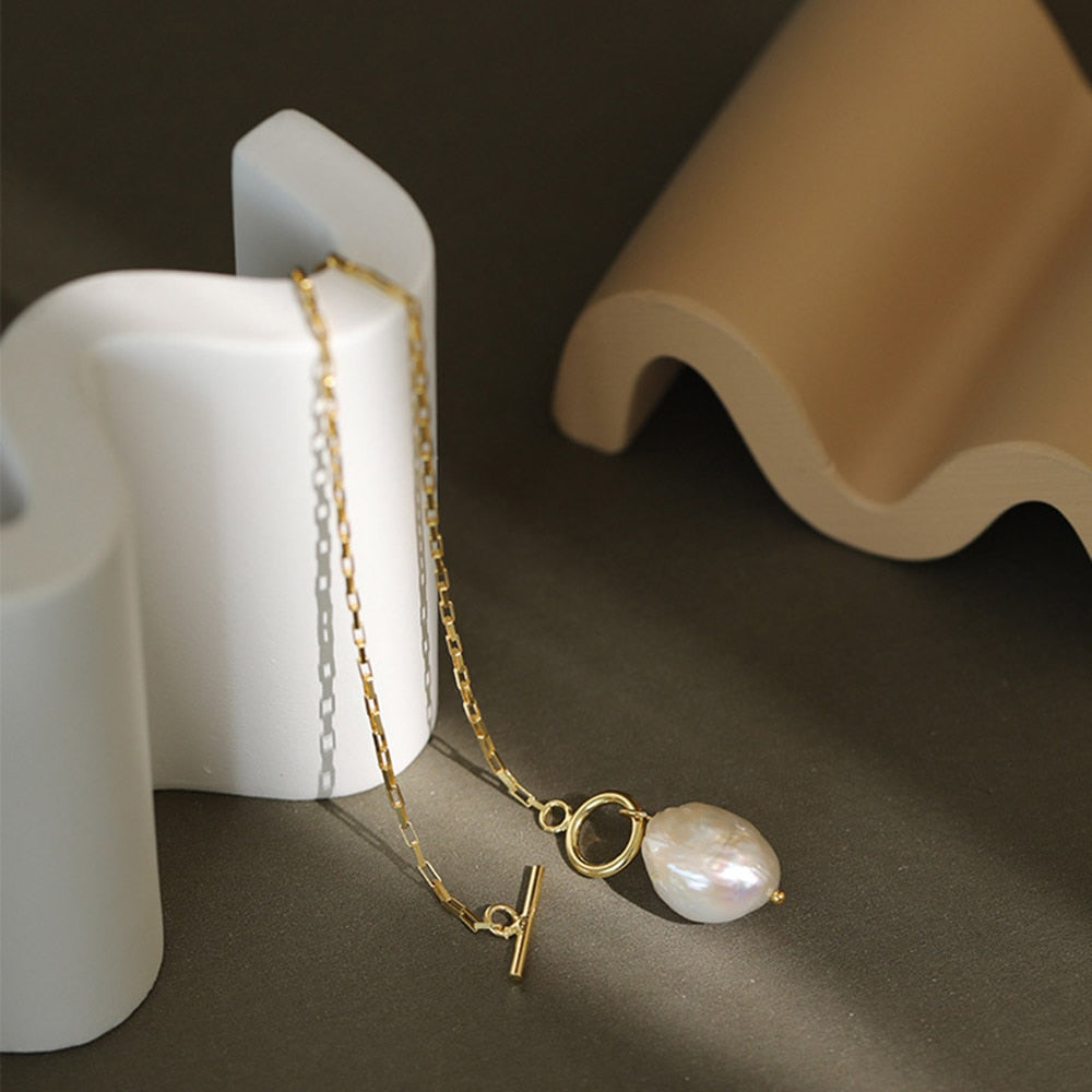 Gold Long Chain Pearl Pendant Necklace Horoscope - Sabreeonline