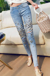 Rhinestones and Diamond-encrusted fashion Jeans - Sabreeonline