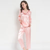pijamas women Female pantsuit women Ice Silk Suit Long Sleeve silk pajamas Thin Bud Silk Sleeping Home Suit sleepwear - Sabreeonline