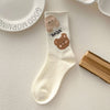 Japan Harajuku Style Cartoon Creative Striped Bear Socks Kawaii Print Funny Girl Socks Fashion Skateboard Woman Socks - Sabreeonline