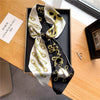 Elegant Print Satin Silk Skinny Scarf - Sabreeonline