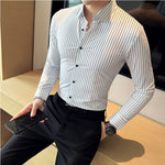 Elasticity Men Long Sleeve Shirts - Sabreeonline