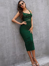 Green Mesh Midi Bandage Dress - Sabreeonline