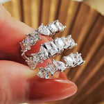 Luxury Water Drop Zirconia Adjustable Open Rings - Sabreeonline