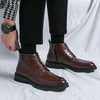 Pointed Ankle Boots Men&#39;s Winter Comfortable Moccasins Casual Shoes High-top Leather Shoes Fashion Leahter Boots Man Cowboy Boot - Sabreeonline