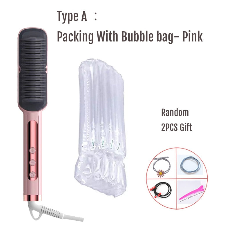 Professional Hair Straightener Heating Comb Straightening Iron Hot Brush Straighteners 2021 New Fashion Design - Sabreeonline