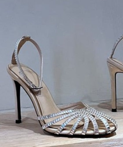Crystal Buckle Shoes High Heels - Sabreeonline