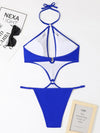 Sexy Halter Solid One Piece Swimsuit 2023 New Hollow Out  DiamondPush Up Bikini Beach Cut Out Bathing Suit Trikini Swimwear - Sabreeonline