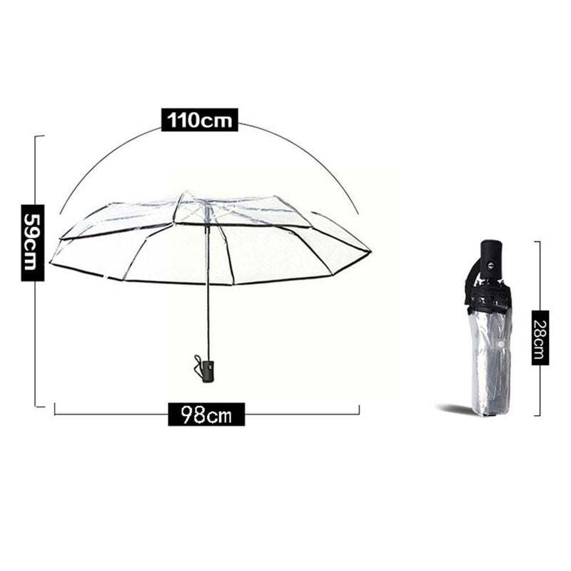 Transparent Fashionable Umbrella Luxurious Black Flow - Sabreeonline