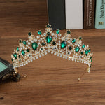 Baroque Crystal Water Drop Bridal Jewelry Sets Rhinestone Tiaras Crown Necklace Earrings for Bride Wedding Dubai Jewelry Set - Sabreeonline