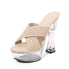 Transparent New Fashion Car Model slippers High Heel Waterproof Trolley Model Slippers large size