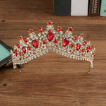 Baroque Crystal Water Drop Bridal Jewelry Sets Rhinestone Tiaras Crown Necklace Earrings for Bride Wedding Dubai Jewelry Set - Sabreeonline