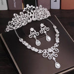 Crystal Butterfly Bridal Jewelry Sets Necklace Earring Tiara Set Wedding Hair Ornaments - Sabreeonline
