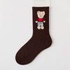 Bear Print Stripe Socks - Sabreeonline