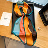 Elegant Print Satin Silk Skinny Scarf - Sabreeonline
