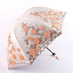 Flower Double Laye Coating Anti UV Umbrella - Sabreeonline