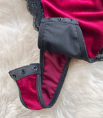Ruffled Lace Backless Velvet Erotic Sensual Bodysuits - Sabreeonline