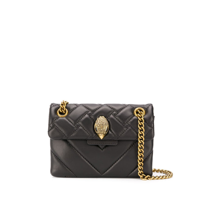 Kurt G London Kensington Black/Silver Chains Women Small Size Crossbody Bag Real Leather Luxury UK Band Eagle Head Handbags - Sabreeonline