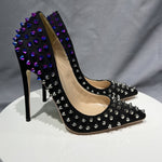 Black Rivet Pointed Toes