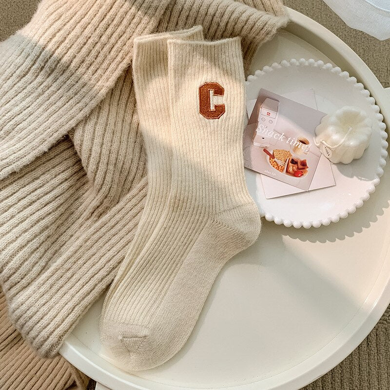 Fashion Medium Tube Cashmere Socks - Sabreeonline